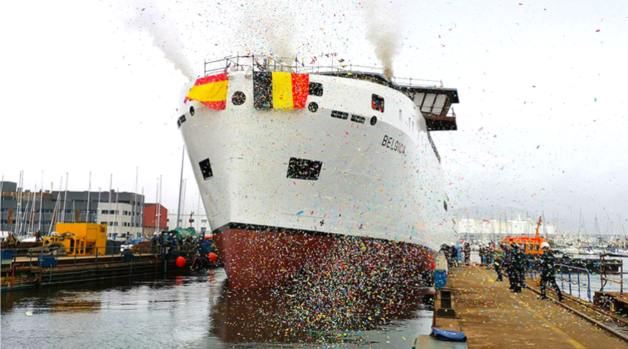 Baptême du navire "RV Bélgica"