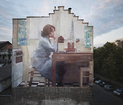 Alba Fabre en el Parcours Street Art 2023